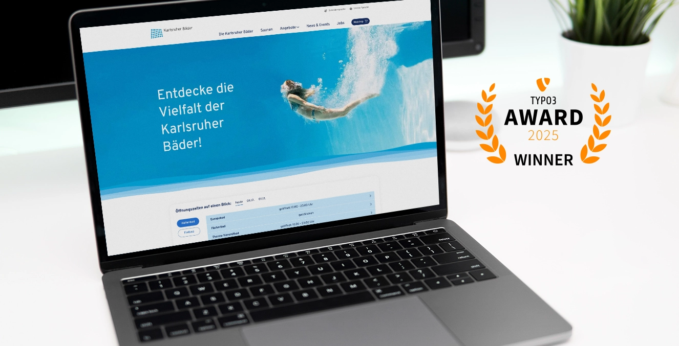 Karlsruher Bäder – TYPO3 Multisite mit KI-Chatbot, ausgezeichnetes Referenzprojekt eyeworkers