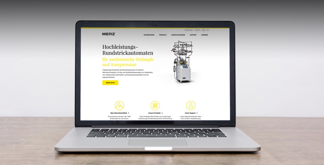 Merz Maschinenfabrik – Corporate Website, Referenzprojekt der eyeworkers GmbH