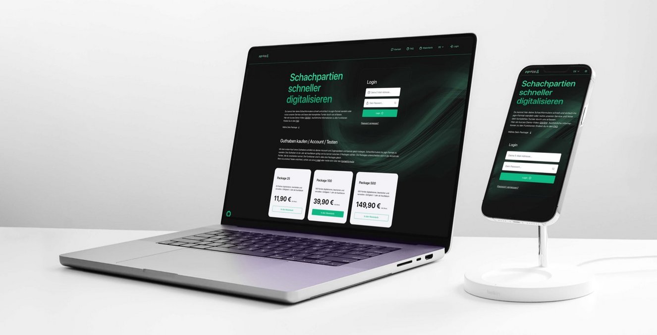 PGN App – Website, App und Online-Shop für digitale Schachpartien, Referenz eyeworkers